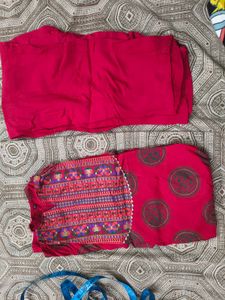 New Majenta Printed Kurta Set in xl size