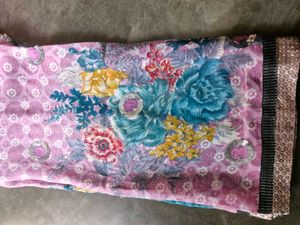 New Floral Print Sari with Sequin Detail