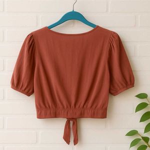 Cute Tie-Front Crop Top