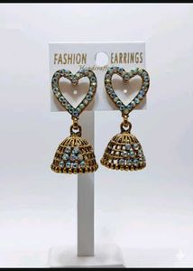 Heart Jhumka Earrings