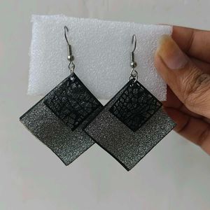 Statement Earrings - Silver &amp; Black