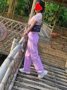 Lilac High-Waisted Pants