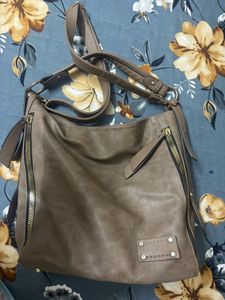 brown leather bag