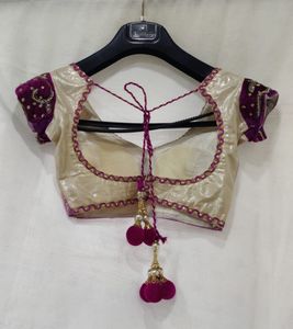 Purple And Offwhite Stitched Lehenga Choli Set