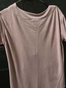 Dusty Rose Top with Pom-Pom Trim