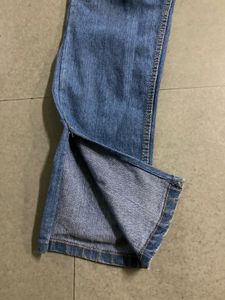 Blue Side Slit Jeans