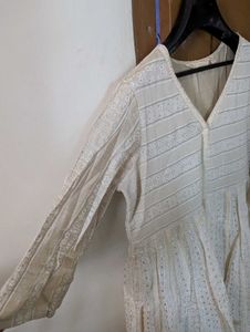 Striped V Neck Kurta