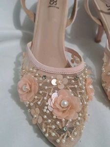Floral Ankle Strap Heels