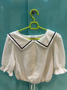 White Peter Pan Collar Top