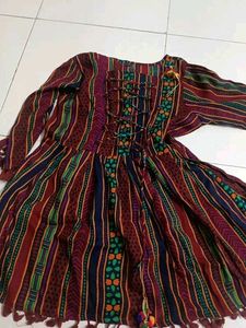 SHORT KURTI WITH LATKAN