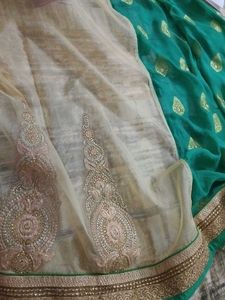 ETHNIC GREEN SAREE