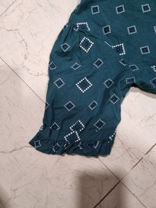 Zudio Rama Green One Peice Dress Pure Cotton