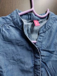Denim Jumpsuit with Drawstring Waist