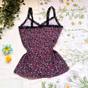 Lace Black Floral Top