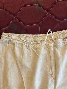 Linen Blend Drawstring Pants