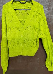 Green Knit Cardigan