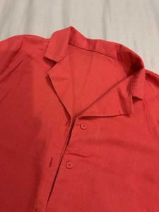 Coral Button-Down Shirt