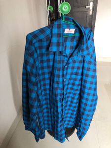 Blue Plaid Button Down Shirt