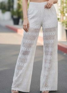 Elegant White Lace Pants