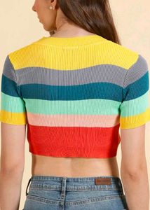 Stylish Striped Crop Top &amp; Jeans🌈🌼