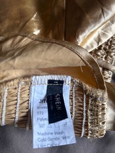 Gold Satin Bralette shein