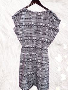 H&amp;M Boho Printed Black And White Dress