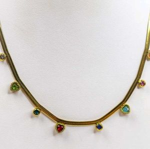 Clouded Gems Colorful Antiturnish Necklace