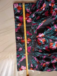 Black Floral Crop Shirt