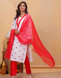 Red Heart Kurta Set