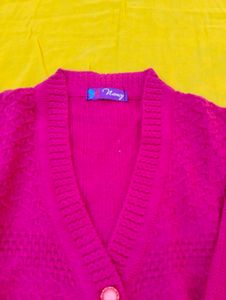 Pink Button-Down Cardigan