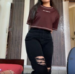 Roadster Brown Crop Top