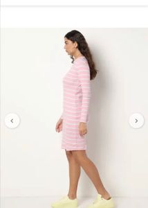 Pink Striped Bodycon Dress