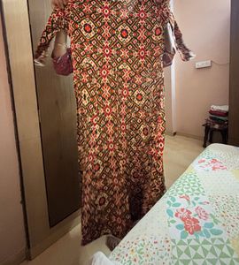 Printed Cotton Anarkali Jaipuri Kurti