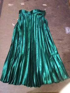 Party Wear Satin Pleated Skirt