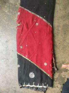 reoidered Black Red Saree Very Low Price 💥💥😘?