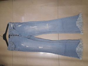 Highwaisted Bootcut Ribbed Denim