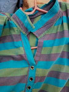 Collar Kurti Multicolored