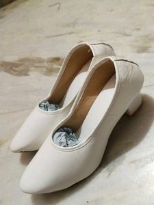 White Pointed-Toe Heels