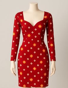Elegant Red Bandhani Kurti