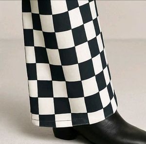 Checkered Flare Jeans