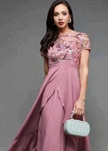 Miss Chase Georgette Fit and Flare Maxi Dress