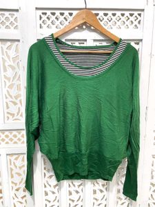 Green Front Button Top A