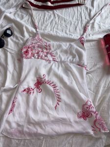Floral White Flowy Top