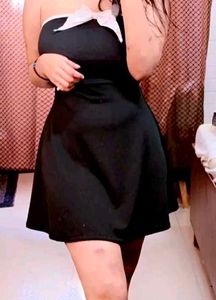 Mini Flare Dress || Black Short One Piece