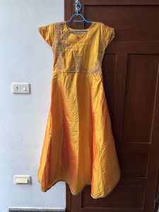 Yellow & Orange Anarkali Gown