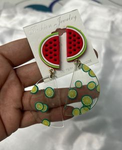 Brand new Fun Fruit Slice Dangle Earrings