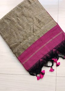 Soft Khadi Saree Pink