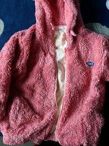 Cute Pink Fuzzy Hooded Jacket