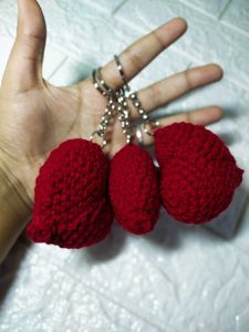 Red Crochet Keychains 1 ps