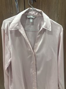 Elegant Pink Satin Blouse